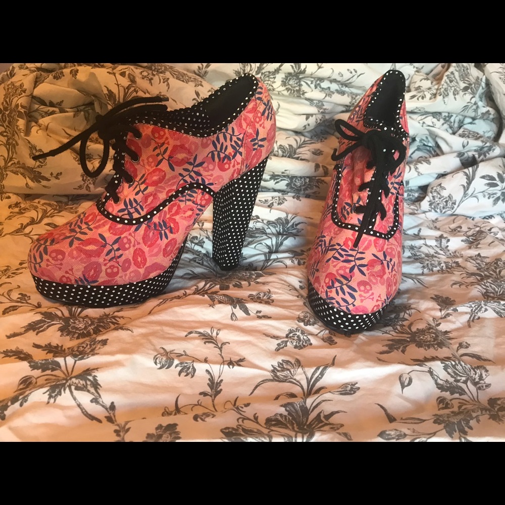 Iron Fist Pink Posey Lace Up Platforms